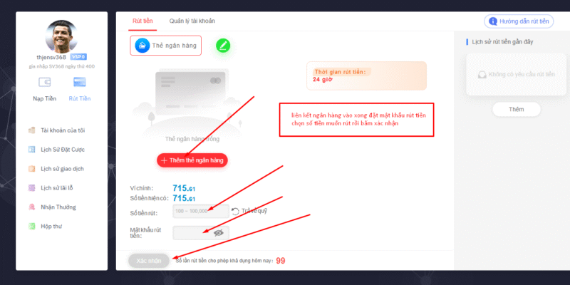 Quy Trình Rút Tiền Từ OKE39